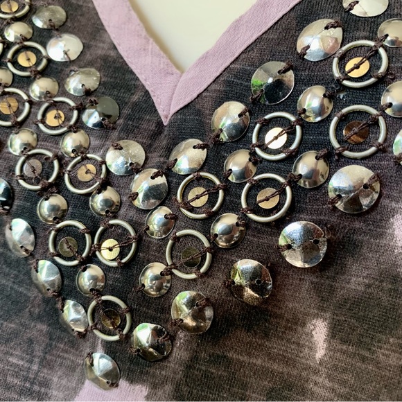 Next Women’s Mauve & Black Embellished Sleeveless Long Top UK 10 - Picture 4 of 7